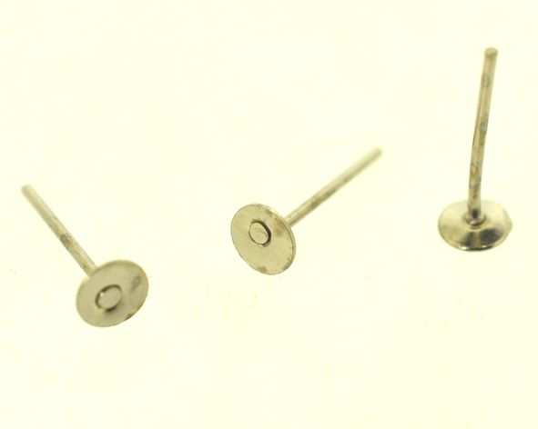 Base brinco colagem níquel - 5 mm - 100 pares (MT-650)